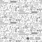 Baumwolle popeline bauernhoftiere weiß