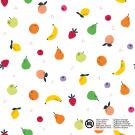 Baumwolle popeline obst weiß