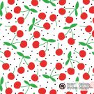 Baumwolle popeline kirschen weiß