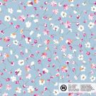 Baumwolle popeline blumen babyblau