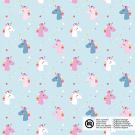 Baumwolle popeline einhörner hellblau