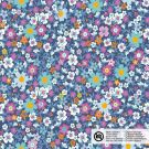 Baumwolle popeline blumen stahlblau