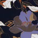 Viskose nylon krepp blumen marine