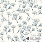 Baumwolle popeline blätter stahlblau