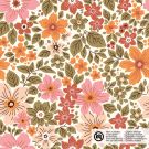 Baumwolle popeline blumen offwhite