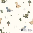 Baumwolle popeline dinos offwhite