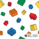 Baumwolle popeline bausteine weiß