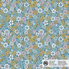 Baumwolle popeline blumen petrol