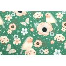 100x150 cm baumwolljersey digitaldruck rotkehlchen grün