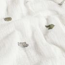 Baumwoll musselin tiere offwhite