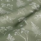 Baumwolle popeline blumen olivgrün