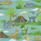 100x150 cm baumwolljersey digitaldruck dino-welt mint/türkis