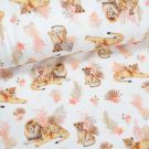 100x150 cm baumwolljersey digitaldruck löwenfamilie offwhite bloomingfabrics