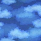 100x150 cm baumwolljersey digitaldruck wolken blau blooming fabrics