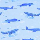 100x150 cm sweat/french terry digitaldruck flugzeuge hellblau blooming fabrics
