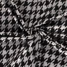 Jersey stoff discharge bedruckt pied-de-poule schwarz
