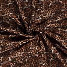 Jersey fabric discharge printed animals brown