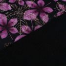Softshell digitaldruck blätter rosa/schwarz