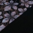 Softshell digitaldruck blätter hellgrau/schwarz