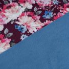 Softshell digitaldruck blumen weinrot/stahlblau