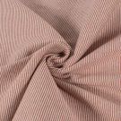 Bündchenstoff gestreift 1mm rotbraun/offwhite