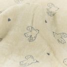 Stretch frottee bedruckt vögel beige