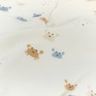 Stretch frottee bedruckt krabben offwhite