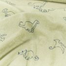 Stretch frottee bedruckt dinos olivgrün
