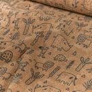 Stretch frottee bedruckt tiere terra rosa