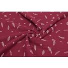 Baumwoll musselin dreilagig federn weinrot