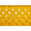 95x150 cm baumwolljersey löwen senf/gold-metallic