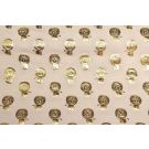 95x150 cm baumwolljersey löwen hellgrau/gold-metallic