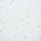 Baumwolle musselin silberne punkte, gebrochenes weiß