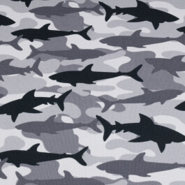 100x150 cm sweat/french terry camouflage haie grau