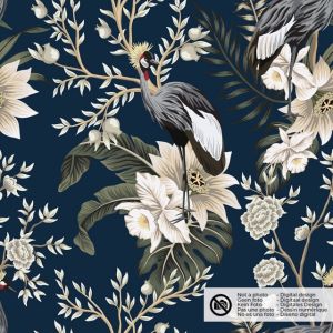 Samt stoff digitaldruck blumen marine