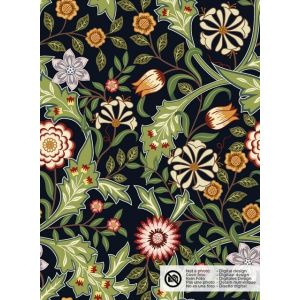 Dekostoff panama digitaldruck blumen grün