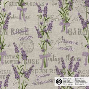 Dekostoff leinen-optik digitaldruck lavendel beige