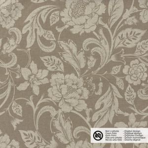 Dekostoff leinen-optik digitaldruck blumen beige