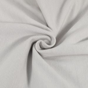 Bündchenstoff gestreift 1mm hellgrau