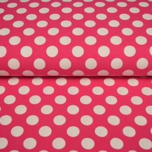100x150 cm baumwolljersey große punkte pink