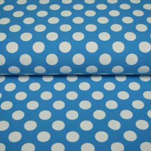 100x150 cm baumwolljersey große punkte türkis
