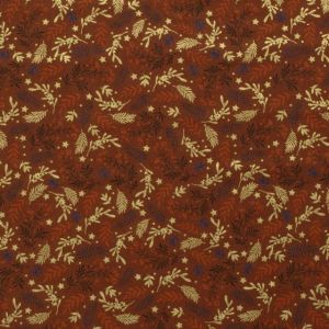 Baumwolle christmas zweige brick/gold