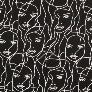 Viskose popeline menschen schwarz