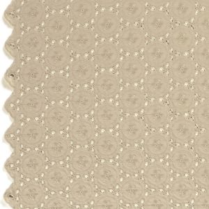 Baumwoll voile bestickt abstrakt beige