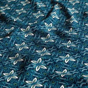 Viskose popeline abstrakt marine