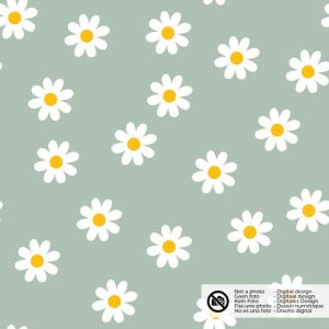 Baumwolle popeline blumen mint