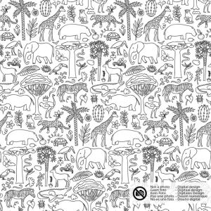 Baumwolle popeline wilde tiere weiß