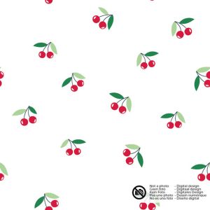 Baumwolle popeline kirschen weiß