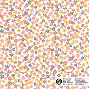 Baumwolle popeline blumen rosa