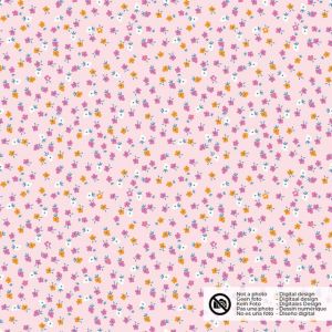 Baumwolle popeline blumen hellrosa